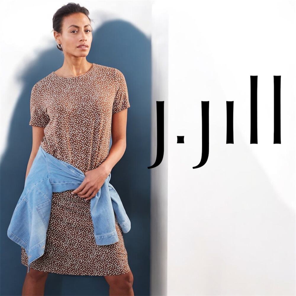 J. Jill Wearever‎ A Line T Shirt Dress Light Cinnamon Size Medium Womens Casual